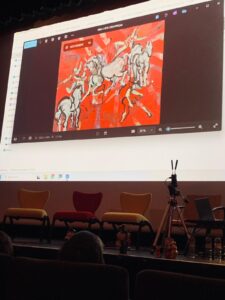 Slide de la conférence : visuel du tableau L'Ecuyère par Roland Venner